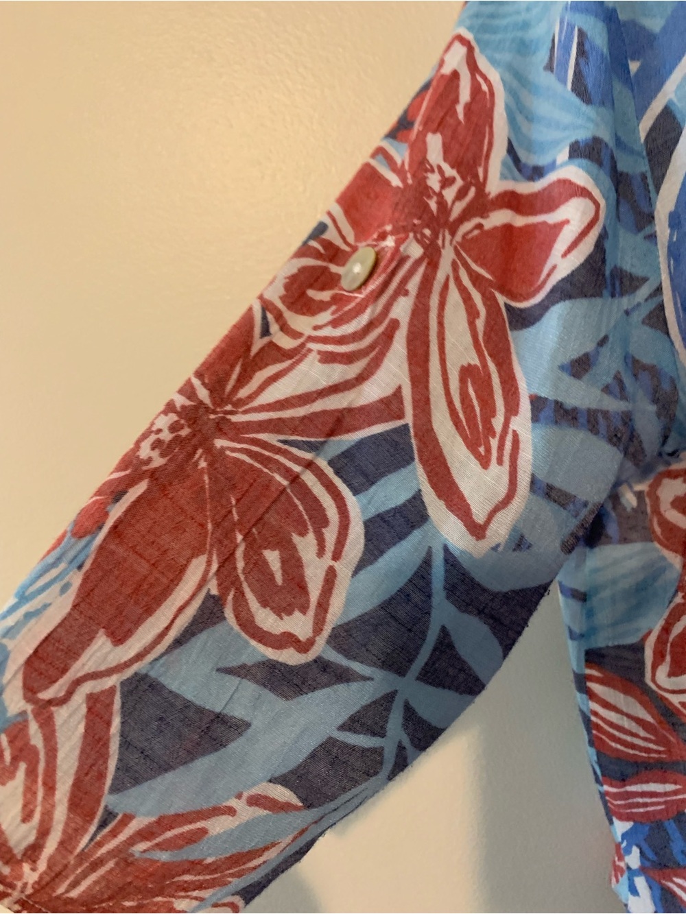 Ruby Rd. Red & Blue Floral Button-Up Blouse - Picture 4 of 8